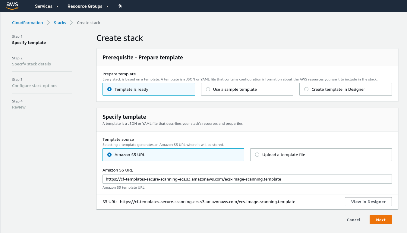 CloudFormation template to deploy Fargate Scanning