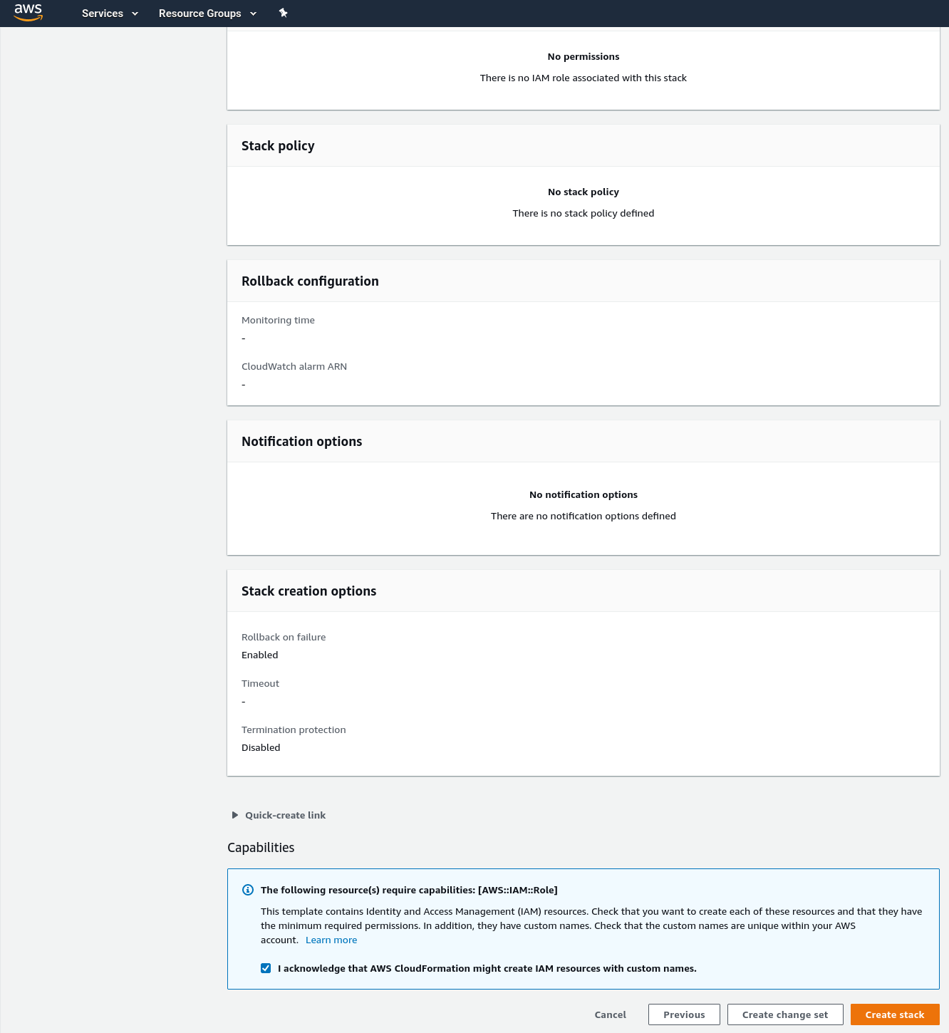 Review and check the IAM disclamer